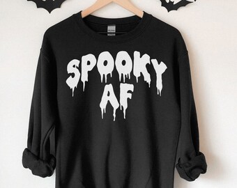Gruselige AF Halloween Vibes - Halloween Hexe, Vintage Pullover, Oversized Halloween Sweatshirt, Unisex Crewneck, Herbst Goth, Halloween Witc