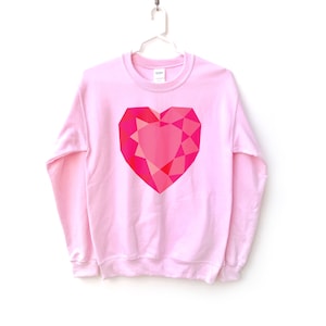 Kawaii Crystal Sweater- Fairy Kei, Harajuku Clothing, Loose fit, Pink Sweater, Rave Clothing, Festival Clothing, Valentines Day, Unisex