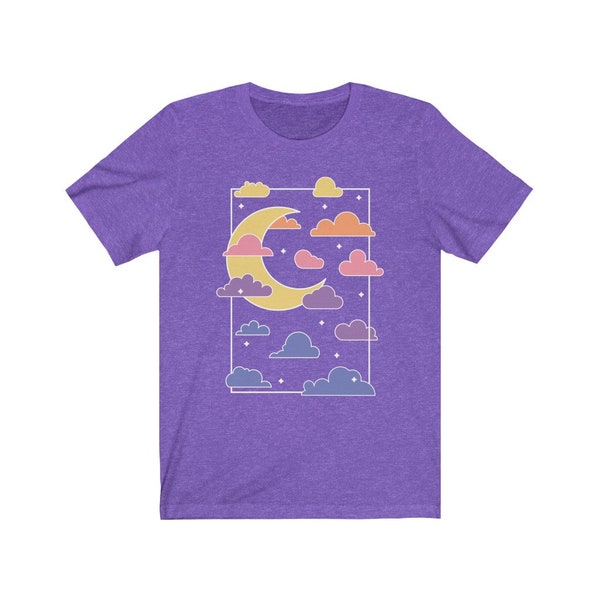 Sternenklare Nacht Halbmond Mond Shirt, Yume Kawaii Tee, Pastell Goth, Harajuku Kleidung, Fee Kei, niedliches Unisex Geschenk Plus Größe T-shirt