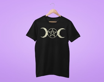 Triple Moon Goddess Shirt, Witch Shirt, Moon Phases, Wicca, Witch Spells, Magic Witches, Pagan, Occult, Rituals, Gothic, Grunge, Unisex