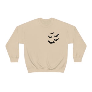 Halloween Bat Colony Sweater, Halloween Pullover, Fall Sweater, Vintage Goth Aesthetic, Cute Spooky Gifts, Gothic Pullover Sweatshirt Gift Sand