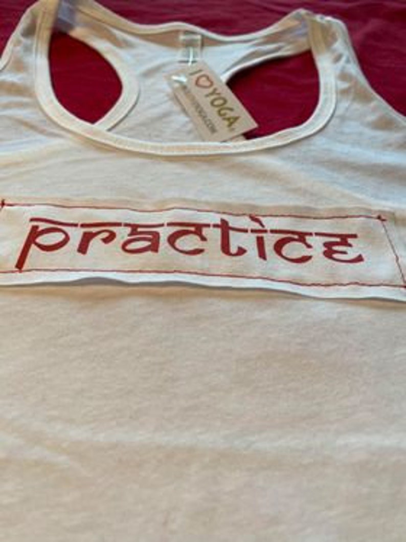Size S NEW Women/'s Racerback PRACTICE Patch Spaceship Grey Yoga Tank Top