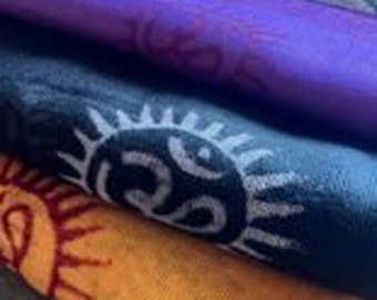 SALE Om Meditation Prayer Shawl Scarves In Chakra Balancing Colors Sale buy 2 get one free from my heart to yours