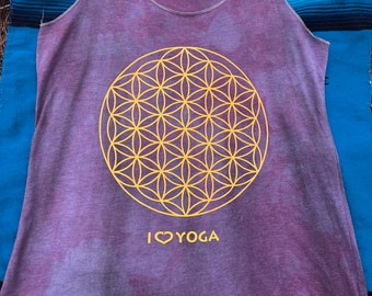 Size Large Women's / Unisex flower of Life  Sacred Geometry Hand Dyed