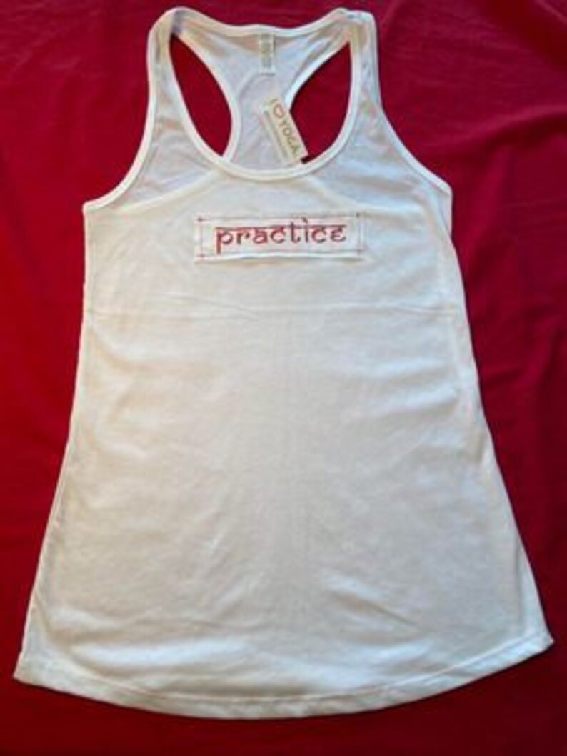 Size S NEW Women/'s Racerback PRACTICE Patch Spaceship Grey Yoga Tank Top