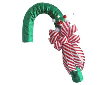 Christmas Candy Cane Hanger, Green Candy Cane Door Hanger, Candy Cane Christmas Decor, Christmas Candy Cane Decorations, Christmas Decor