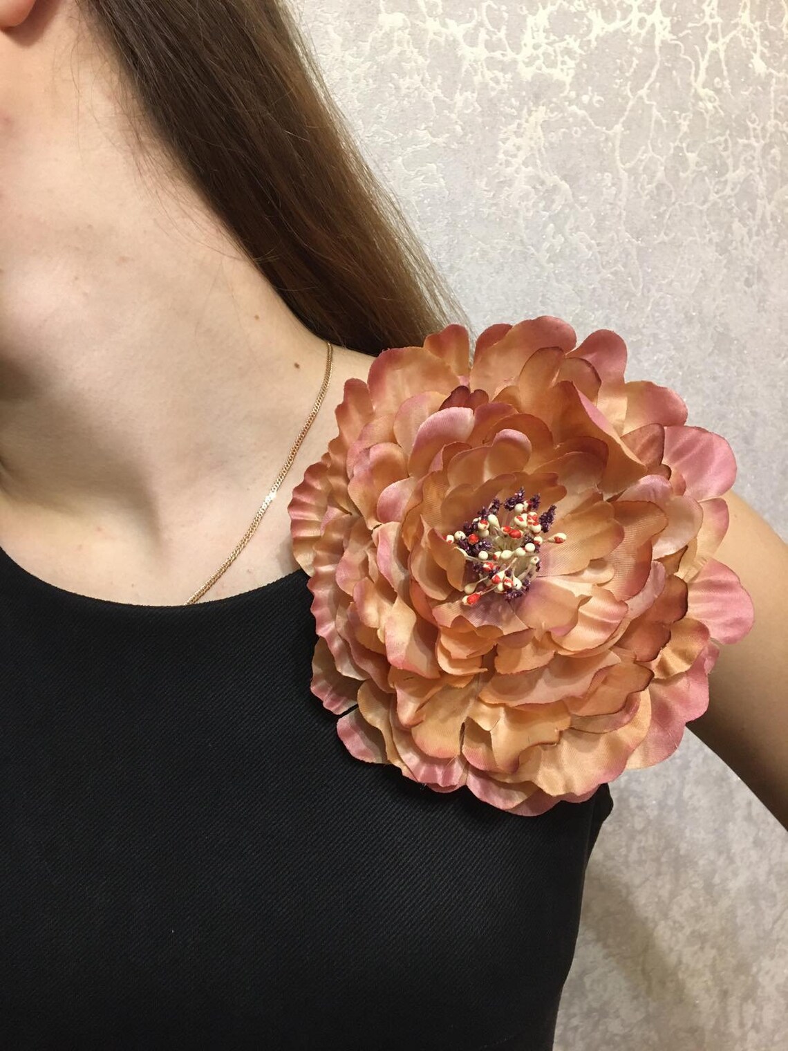 Flower Brooch Textile brooch bouquet Large Flower brooch Large Etsy