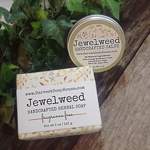 Jewelweed Bar Soap and Herbal Salve | Handmade Triple Infused Herbal Soap and Salve | All Natural Soaps and Salves | Gardeners Soap