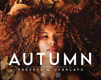 PRESETS y SUPERPOSICIONES DE OTOÑO, paquete de Lightroom para dispositivos móviles y de escritorio, filtro de tonos otoñales acogedores para fotos de Instagram de otoño, preset cálido para exteriores