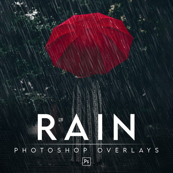 50 Regen Overlays | Realistischer Regen, Regenfall, Regenfoto-Overlays, Wetter-Overlays, Photoshop-Overlays, Foto-Overlays, Fotografie-Overlays