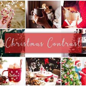 20 CHRISTMAS CONTRAST LIGHTROOM Mobile Preset & Desktop, Bright Photo Filter, Winter Holiday Preset for Instagram Blogger, Clean Airy Filter