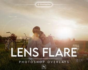 Lens Flare Photoshop Overlays, Sunlight Effects (Digital Download)