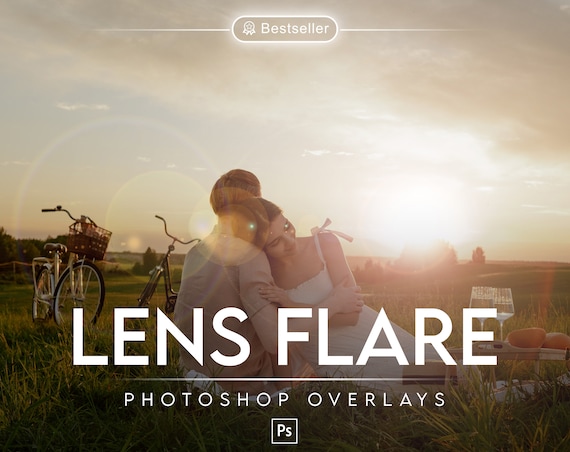 Lens Flare Photoshop Overlays, Sunlight Effects (Digital Download)
