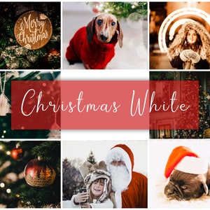 20 CHRISTMAS WHITE LIGHTROOM Mobile Preset & Desktop, Bright Photo Filter, Winter Holiday Preset for Instagram Blogger, Clean Airy Filter