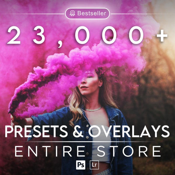 23000+ Entire Store Photo Manipulation Bundle | Photoshop Overlays, Lightroom Presets, Editing Actions, Brushes