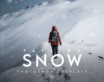 70 Falling Snow Photoshop Overlays, Winter Overlays, Christmas Overlays, Photoshop Snow Filter, Photoshop Brush, Snowy Photo Edit
