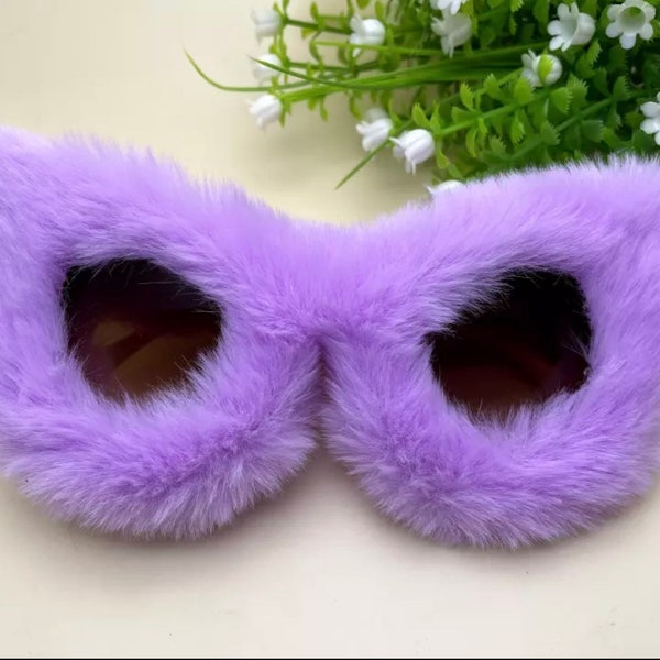 Fancy Cat Eye Fur Rim Lunettes de soleil surdimensionnées