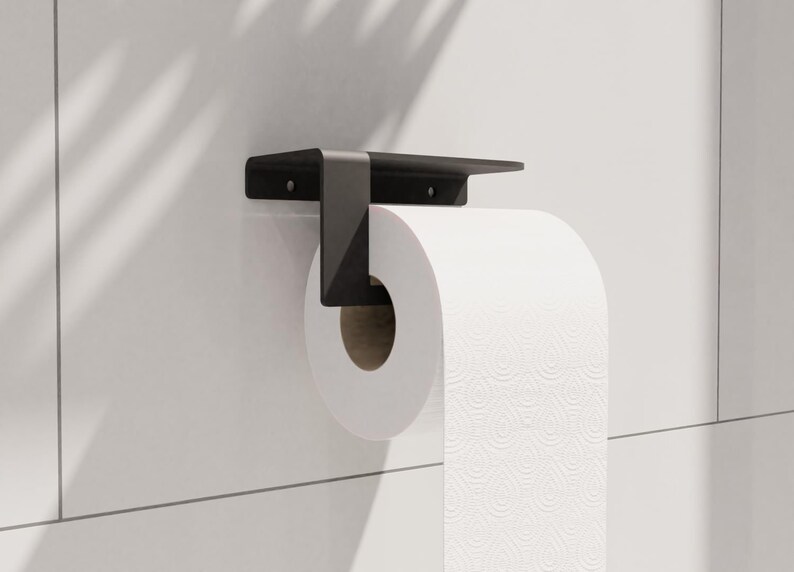 Black Metal Toilet Roll Holder Etsy