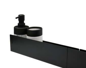 Etagère de douche 30 Noir / Blanc mat - Simple & élégante, inox, organisation salle de bain