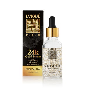 Evique 24K Gold Anti Aging  Serum with Hyaluronic Acid, Vitamin C , and Vitamin E.