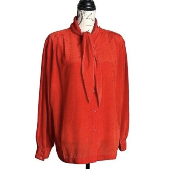 Vintage 80s-90s Red with Black Dots Liz Claiborne… - image 1