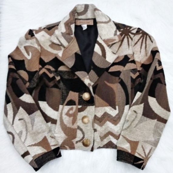 Vtg 80s-90s Painted Pony Tapestry Woven Jacket