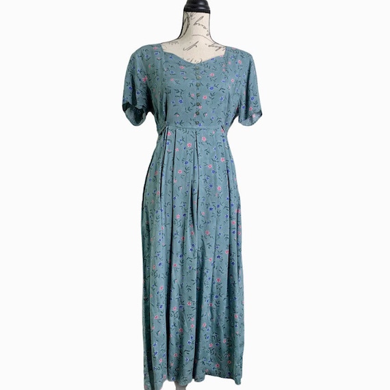 VIntage 1980s Erika Studio Floral Blue Cottage Cor