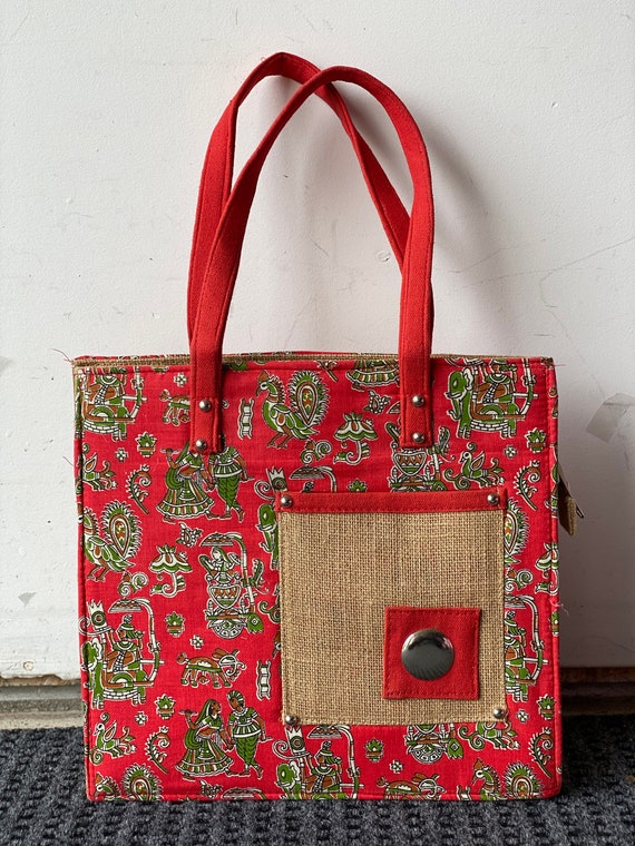 Ladies Bag Price in Bangladesh, Jute with Patchwork Design