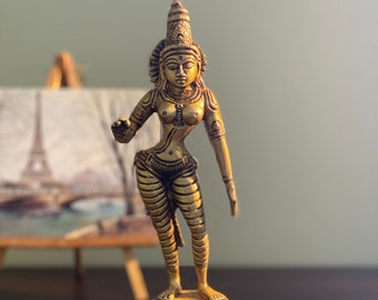 Auspicious Idol of Parvati - Indian Goddess of Love & Devotion, Religious Home Decor, Brass Parvati Murti, Indian Parvati Sculpture