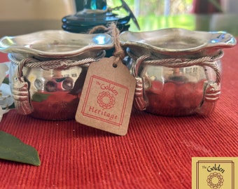German Silver Urli Bowl: Ethnic Christmas Decoration, Flower & Tealight Decor
