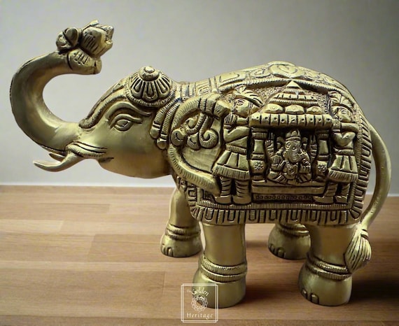 手作りの真鍮製エスニックなインド象の装飾品 - Etsy 日本