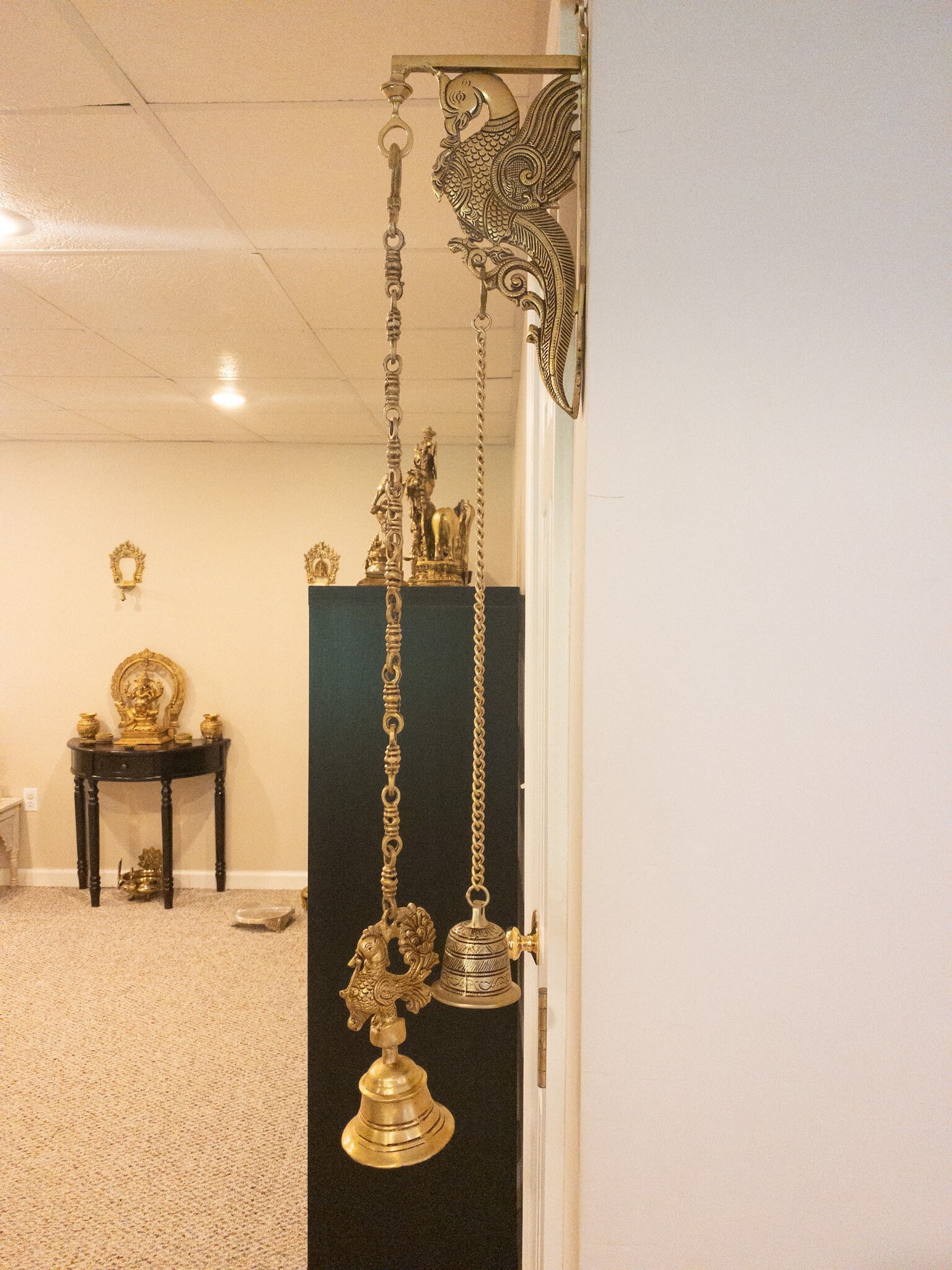 Peacock Brass Wall Bracket for Hanging Lamp or Bell Hanger Etsy