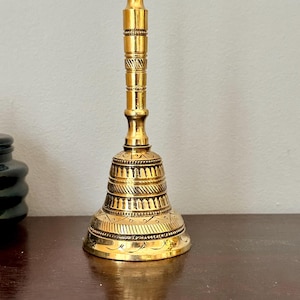 Solid Brass Temple Bell for pooja, Indian Décor, Decorative Showpiece, Traditional Indian Bell, Handmade bell