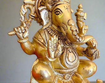Ganapathi de latón, ídolo de Vigneswaran, Ganpati Murti, estatua de Ganesha