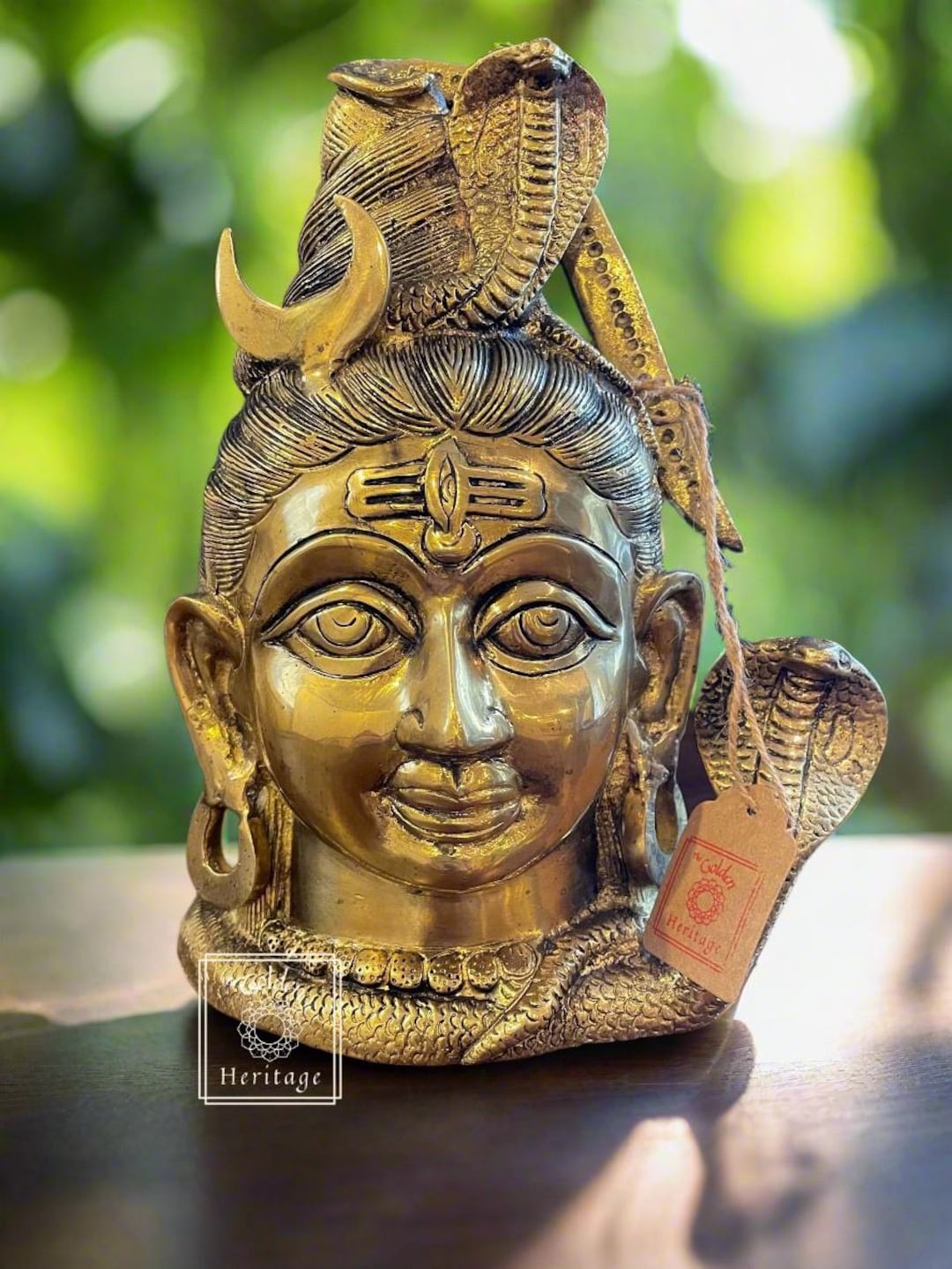 Brass Shiva Statue With Serpent - Shivlinga Mukut - 12