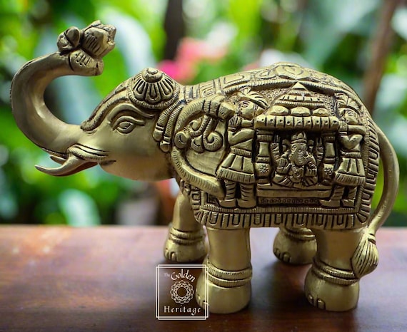 手作りの真鍮製エスニックなインド象の装飾品 - Etsy 日本