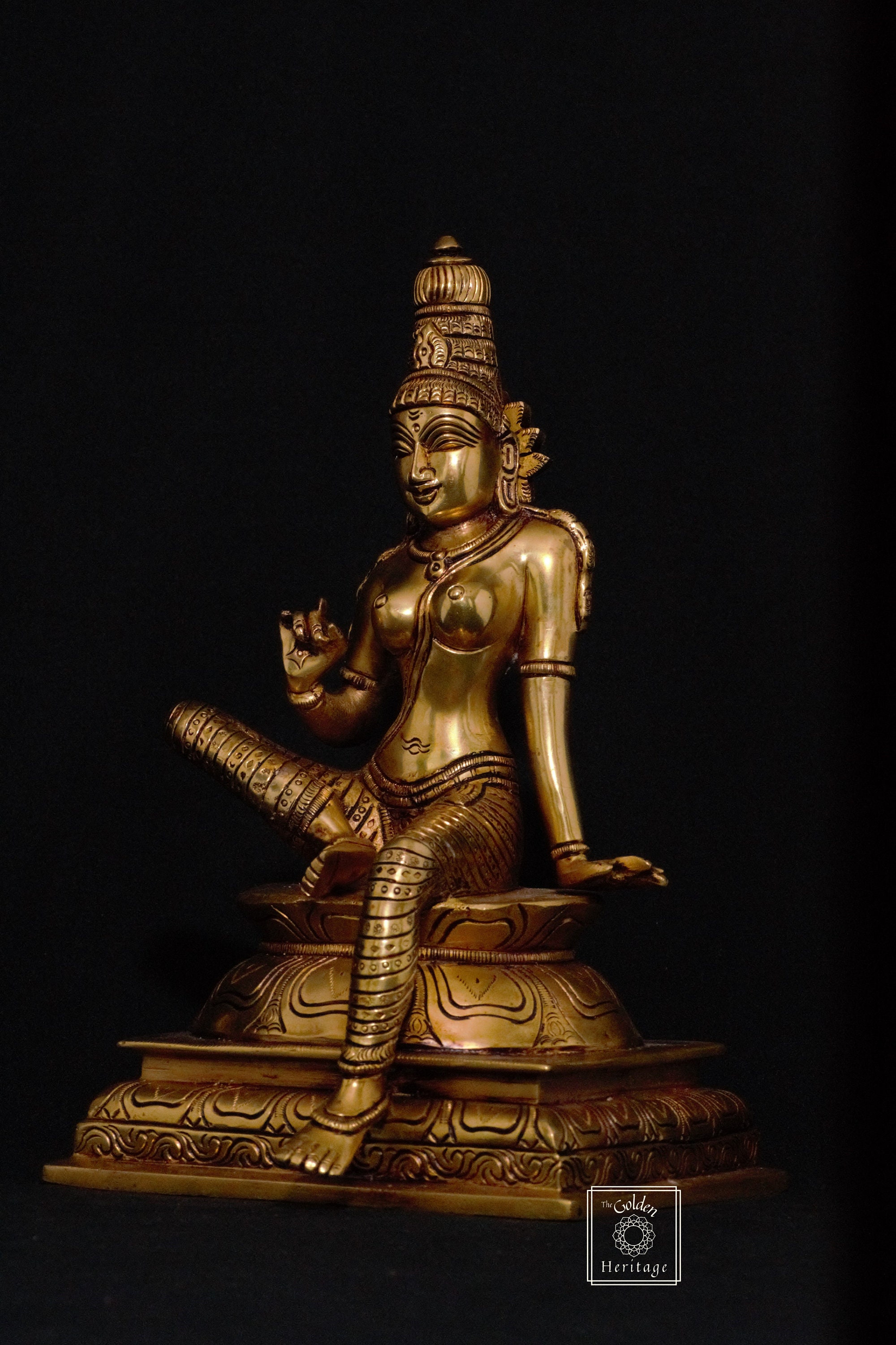 Auspicious Idol of Parvati - Indian Goddess of Love & Devotion, Religious Home Decor, Brass Parvati Murti, Indian Parvati Sculpture