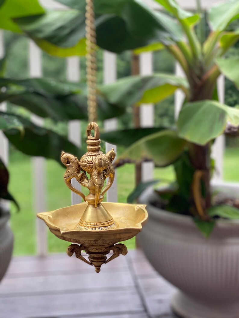 Auspicious Peacock Hanging Oil Lamp Stunning Hanging Lamps Etsy