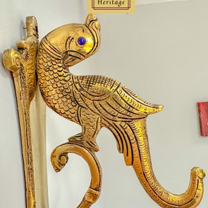 Peacock Brass Hook hanging lamp or bell, Hanger, Bracket