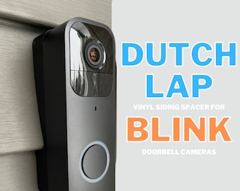 Blink doorbell camera mount spacer for Dutchlap vinyl siding, Dutch Lap custom doorbell mount improves security video camera angle