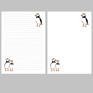 Digital CARTA LETTERE ,Instant Download, Printable Stationery, Pulcinelle di mare, Atlantic Puffin, scrittura, da disegni originali