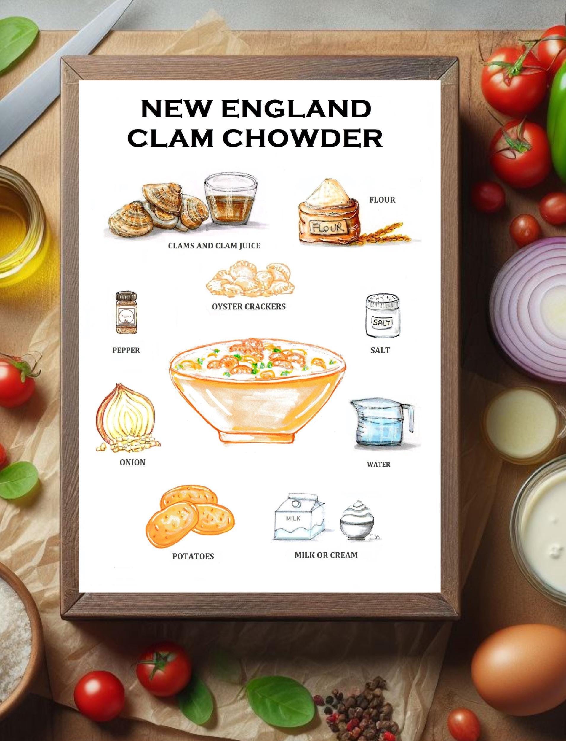 New England CLAM CHOWDER, Digital Download, Printable, From Original ...