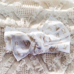 Headwrap, Newborn Baby Headwrap. Neutral Headwrap, Armenian Alphabet Headwrap, Headband, Girl Accessories