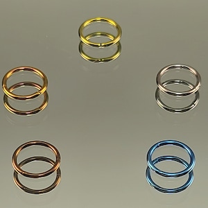18g (1.0mm) Titanium Hinge Clasp Hoop for nose, cartilage, tragus, lobe, lip  *Choose Diameter & Finish Color*