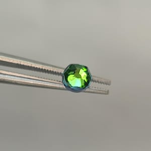 14g Titanium Dermal Top 5mm Lime Green Faceted CZ Gem Scoop Setting Anodized Iridescent Green in Photo *Choose Anodized Finish Color*