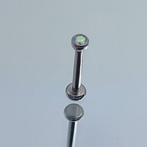 18g Threadless Titanium Nose Stud 2mm Iridescent Aurora Borealis AB Top *Choose Anodized Finish and Post Length*