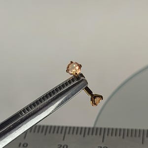 16g Titanium Champagne CZ Gem Anodized Bronze Finish in Photo Curved Barbell for Rook Eyebrow Vertical Labret *Choose Length & Finish*