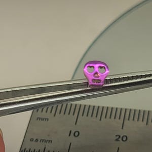 18g Titanium Threadless Love Eyes Skull Stud for Cartilage Conch Flat Tragus Lip Ear Nose SINGLE STUD *Choose Anodized Finish & Post Length*