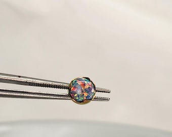 14g Titanium Dermal Top 4mm Green Faux Opal Bronze Finish in Photo *Choose Anodized Finish Color at Checkout*