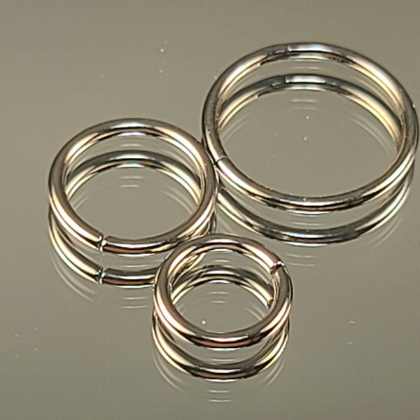 20g (.9mm) Thin Hoop Stainless Steel Seam Ring Implant Grade in your choice of 1/4"(6mm), 5/16"(8mm), or 3/8"(10mm)